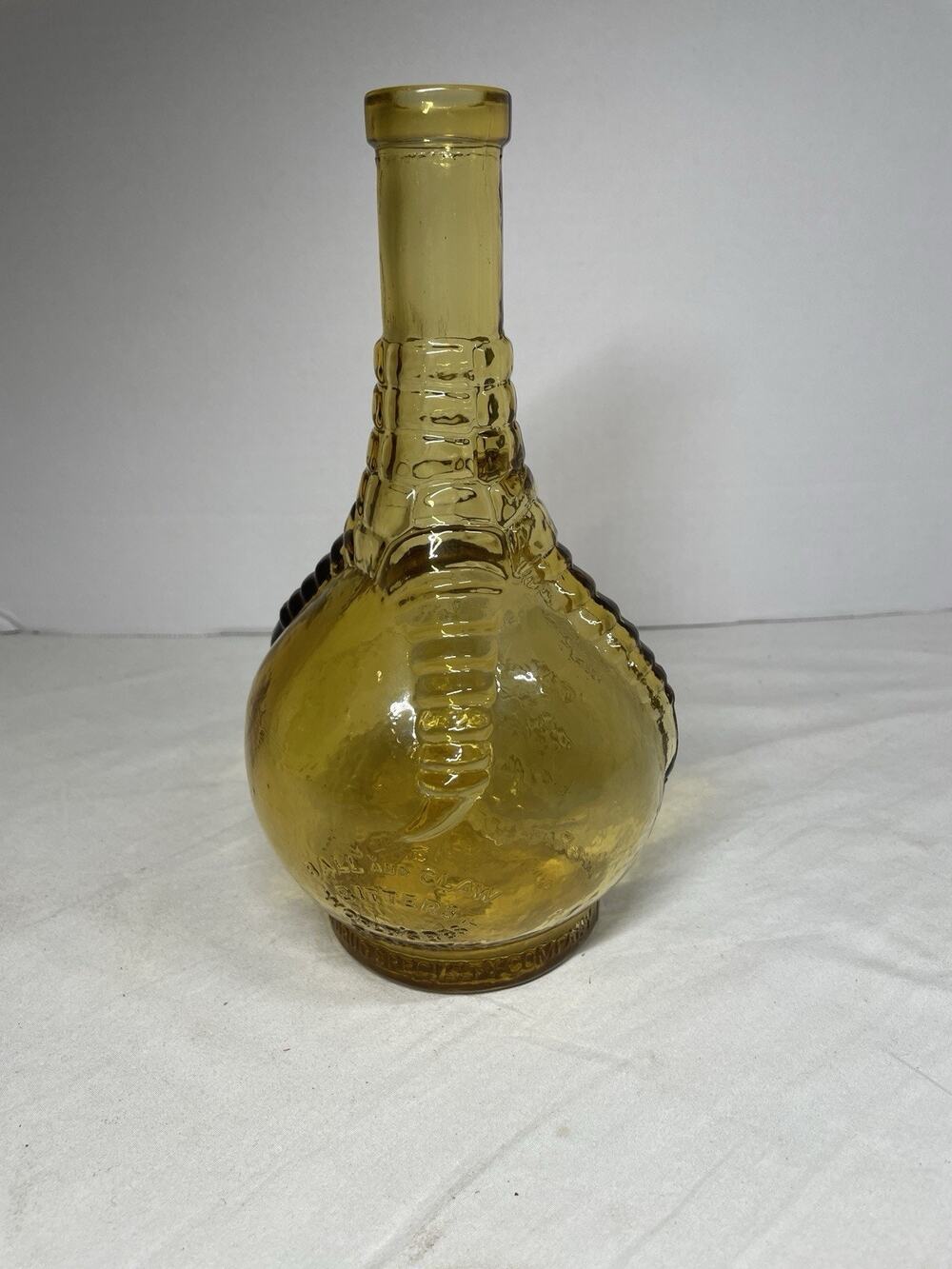 Mid 20th Century Ball & Claw Bitters Amber Glass Bottle Wheaton New Jersey